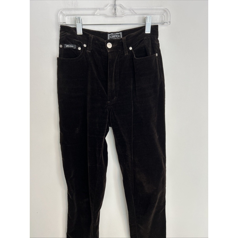 Vintage Votre Nom Women's XS 26 Waist Five Pocket Brown Velvet High Rise Pants